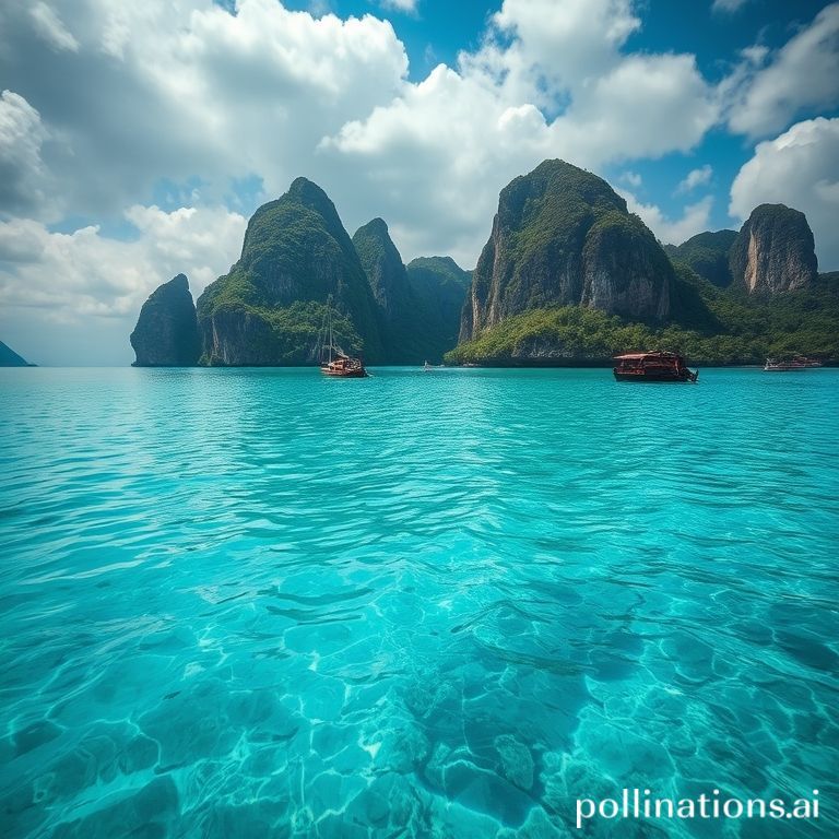 Laguna hijau kebiruan Raja Ampat dari atas