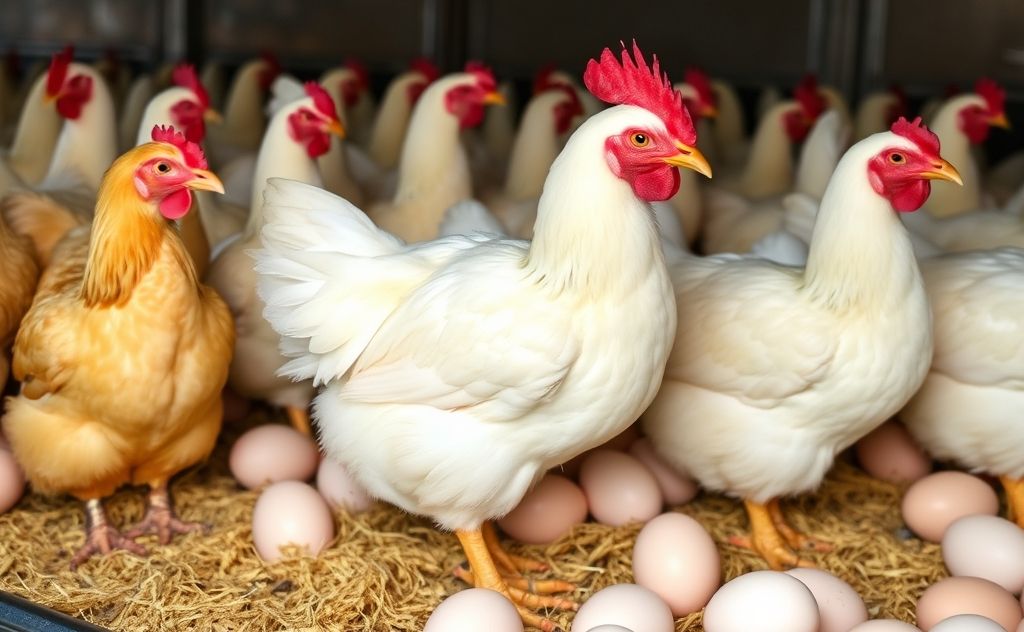 Layer chicken growth rates and egg production speed