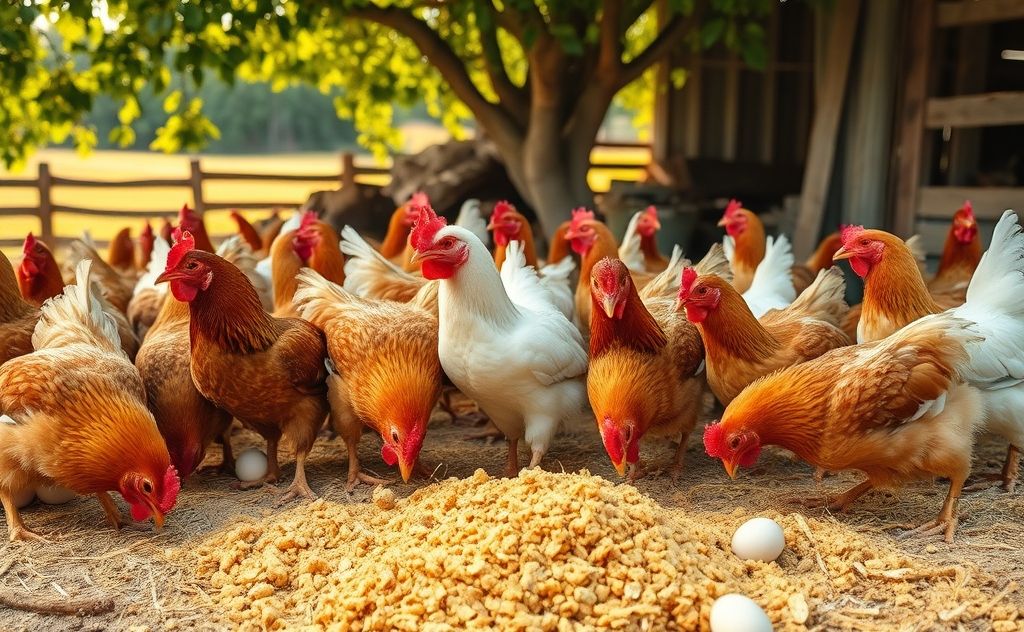 Laying mash for healthy egg production in chickens