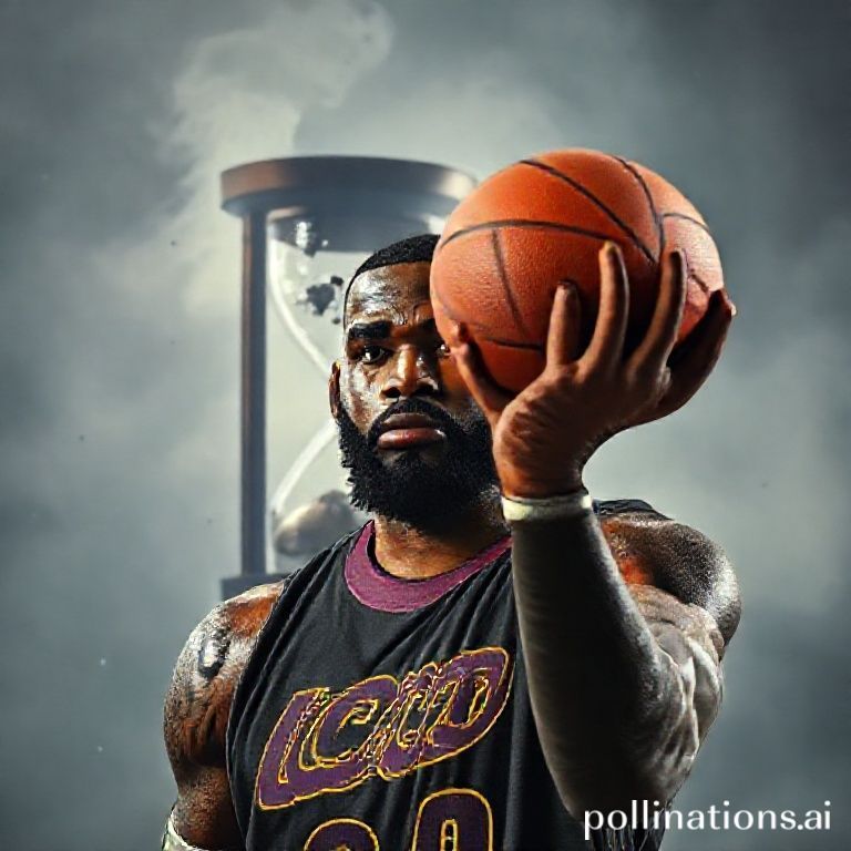 LeBron James Warriors Trade - LeBron holding a basketball as time runs out