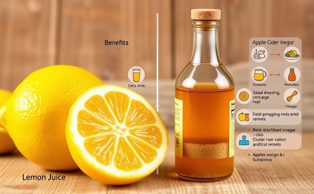 Lemon juice vs apple cider vinegar benefits and uses