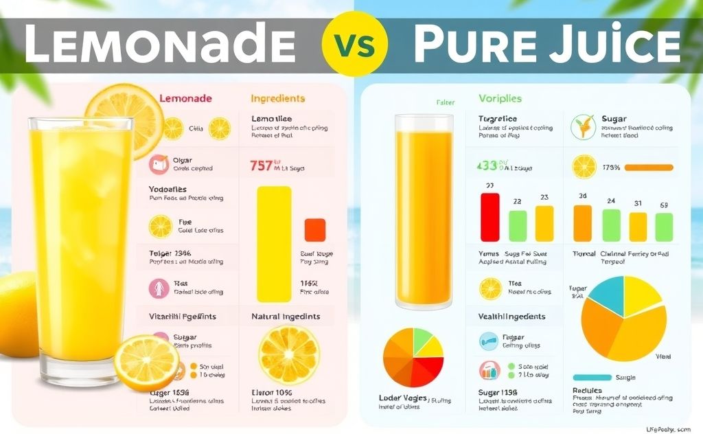 Lemonade vs pure juice comparison chart