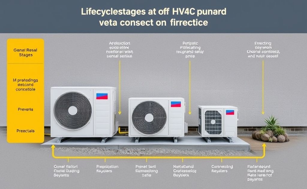 Lifecycle stages of HVAC heat pump units