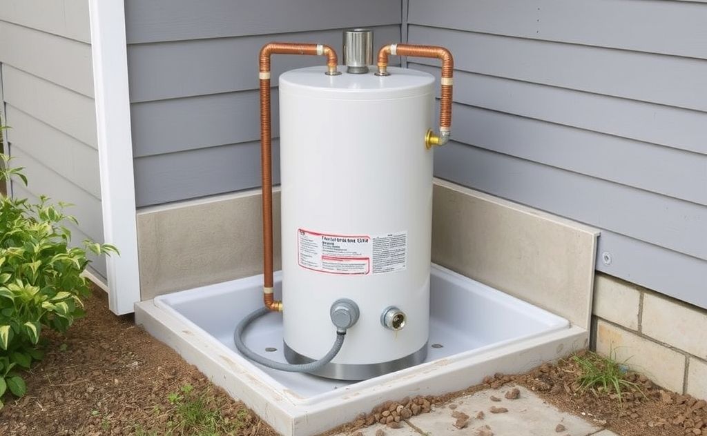 Lift water heater safely into its pan with ease