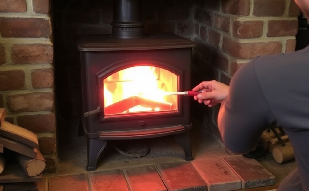 Lighting wood stove safely and effectively