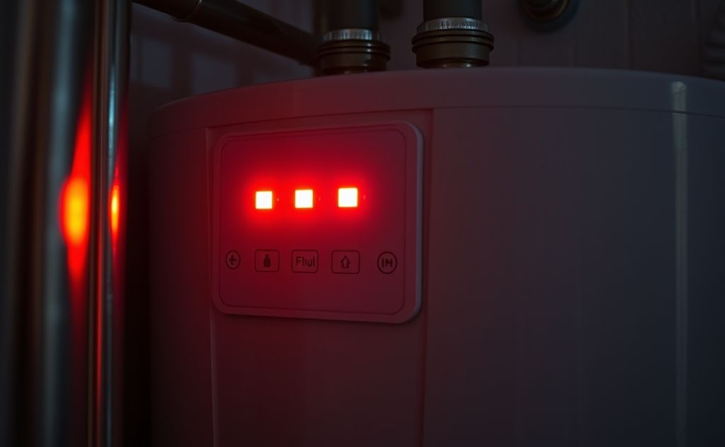 Lights on hot water tank indicate issues needing help