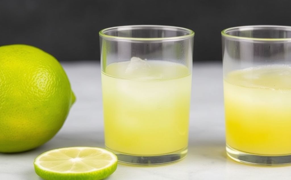 Lime juice changes from green to yellow