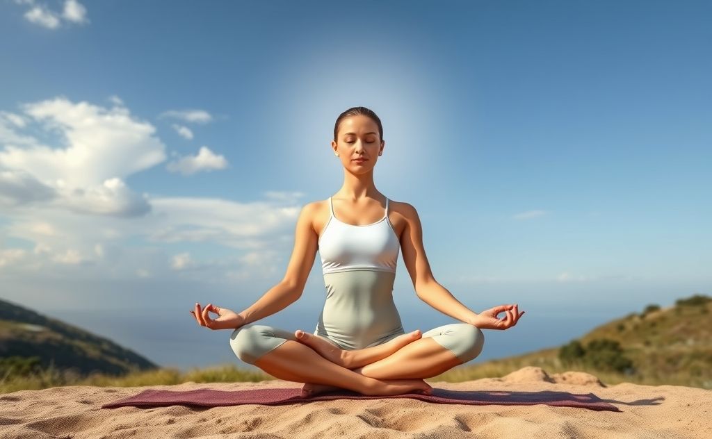 Lotus pose meditation for crown chakra energy