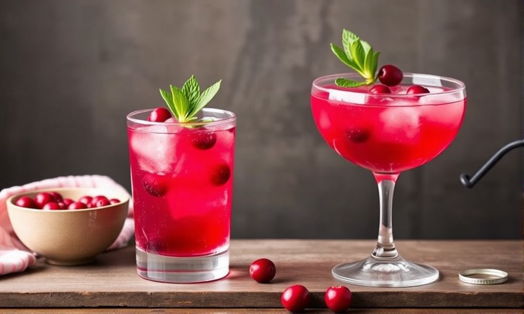 Low-calorie cranberry cocktails