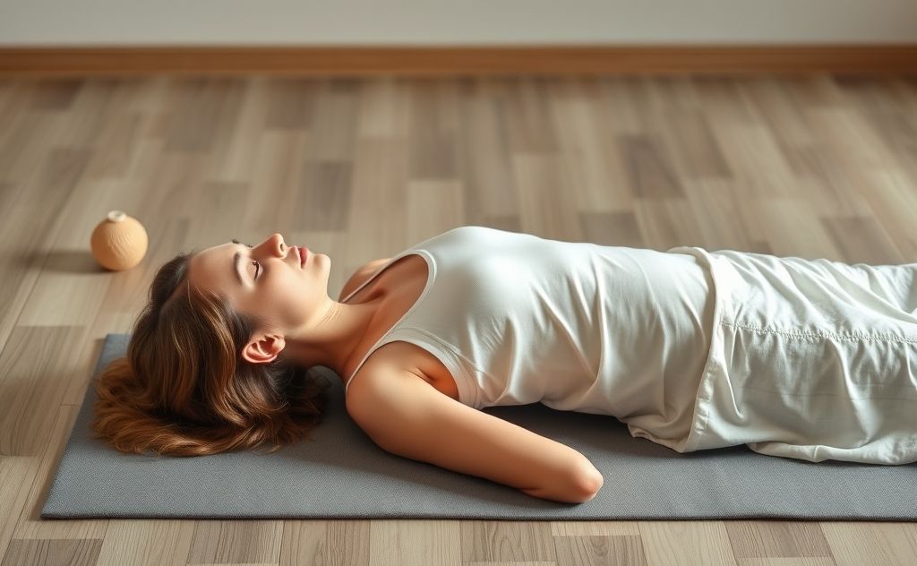 Lying down meditation for relaxation and focus