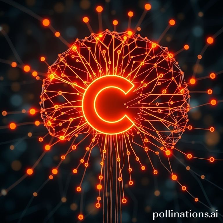 Ícone da linguagem C central, com outras linguagens de programação emergindo, simbolizando sua influência e fundação.