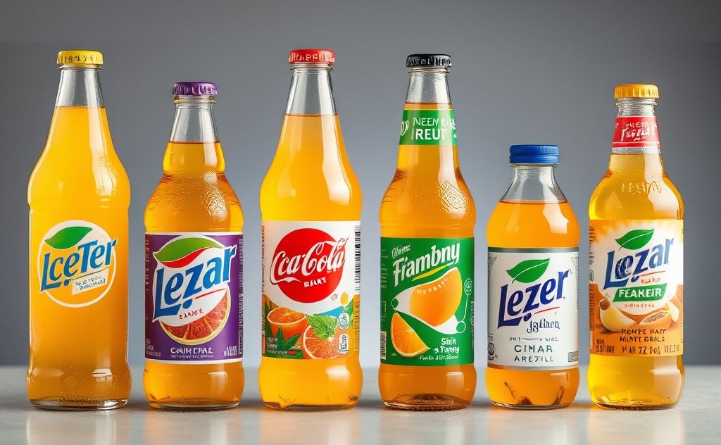 Mainstream iced tea brand logos and bottles
