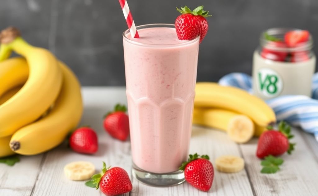Make your version of V8 Strawberry Banana Smoothie