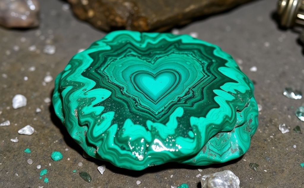 Malachite's energy aligns with the heart chakra
