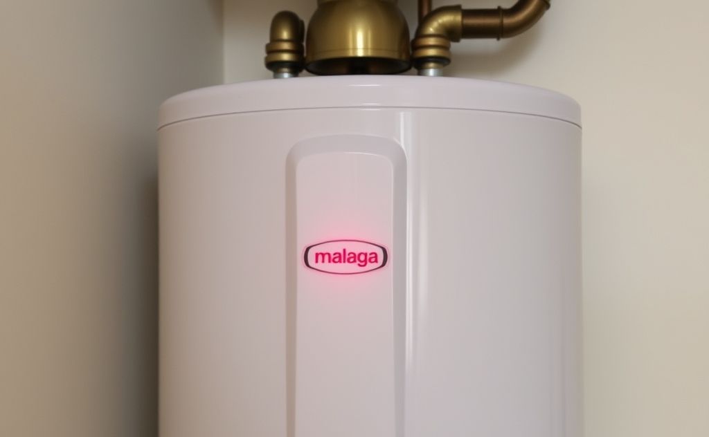 Malaga water heater with a blinking red light