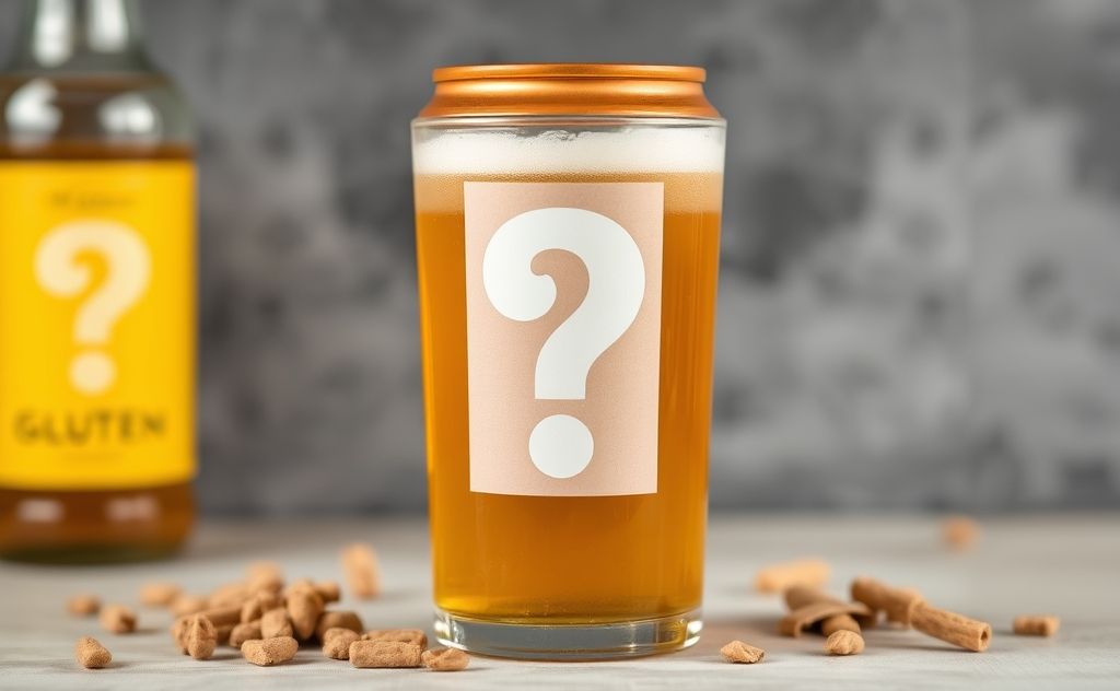 Malt beverage with gluten question mark