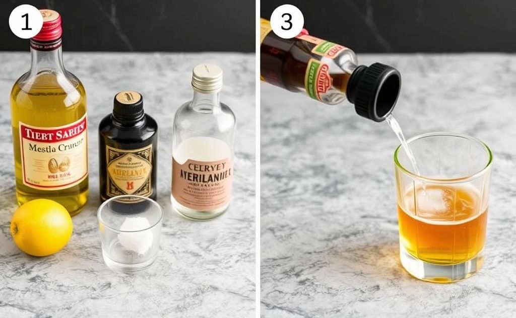 Manhattan drink ingredients and preparation steps