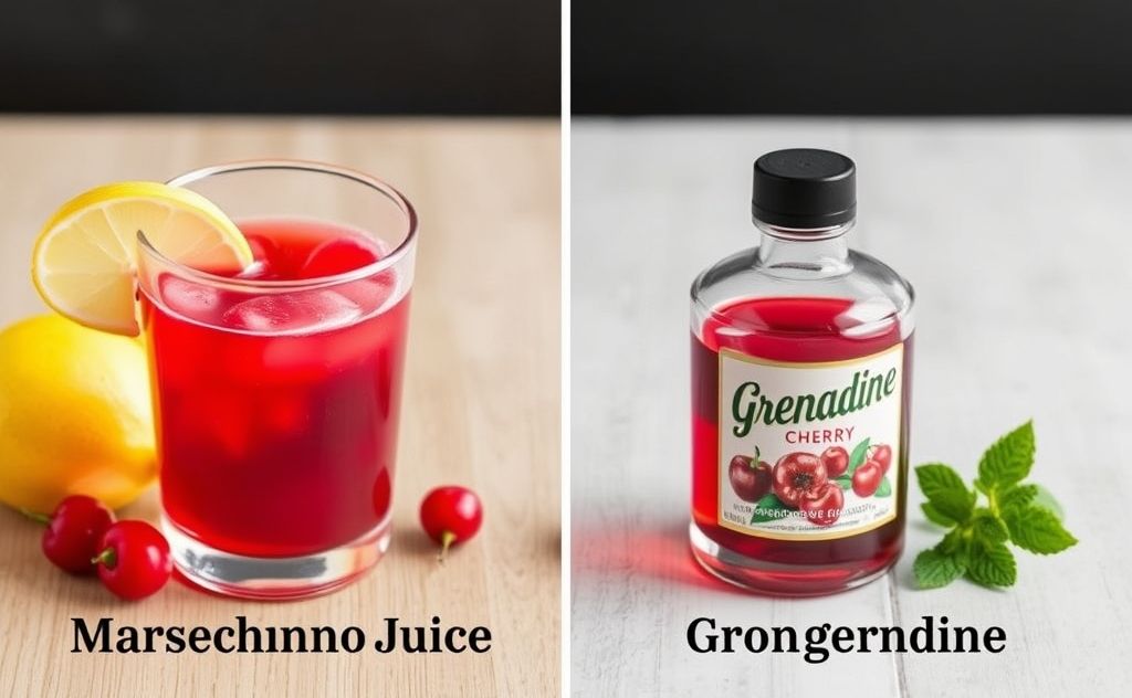 Maraschino cherry juice and grenadine comparison