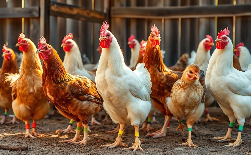 Mark chickens easily with colorful leg bands