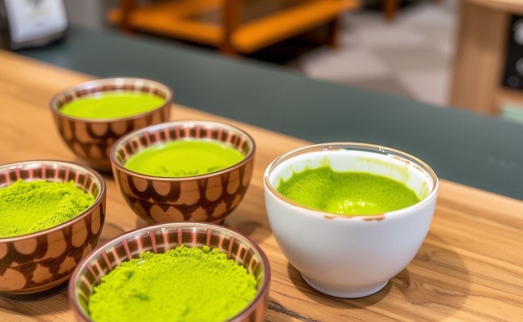 Matcha quality at David's Tea with vibrant colors