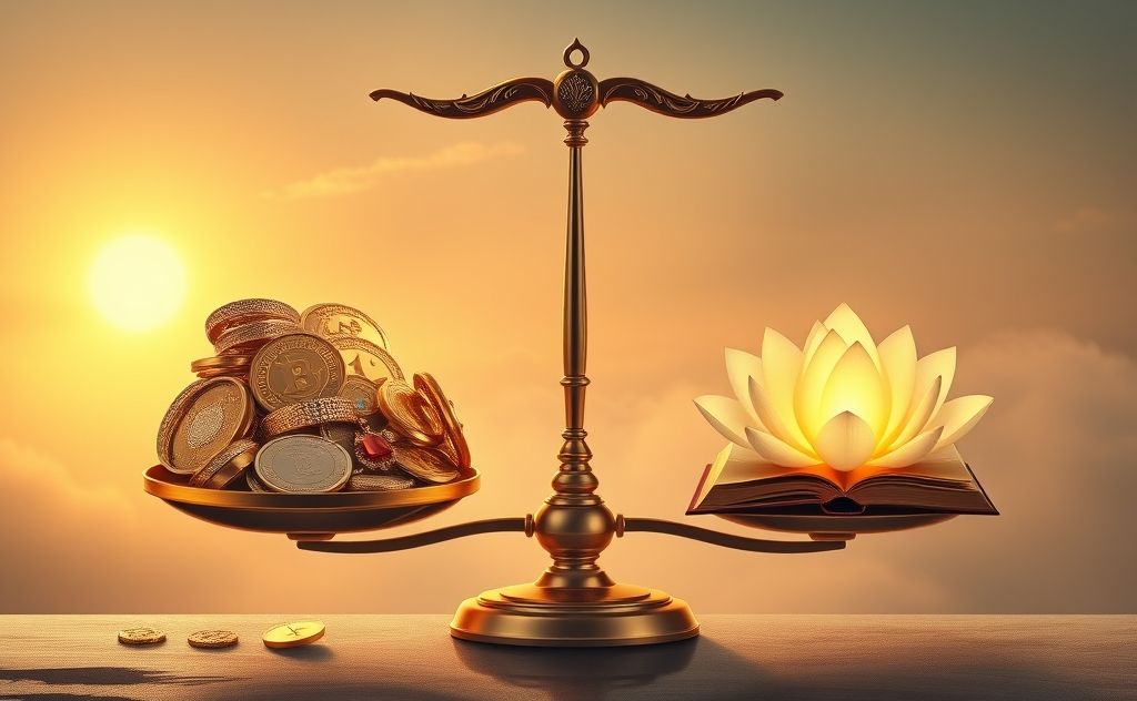 Material wealth or spiritual wealth balance choice