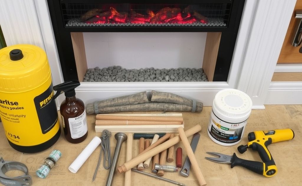 Materials tools for building electric fireplace cabinet
