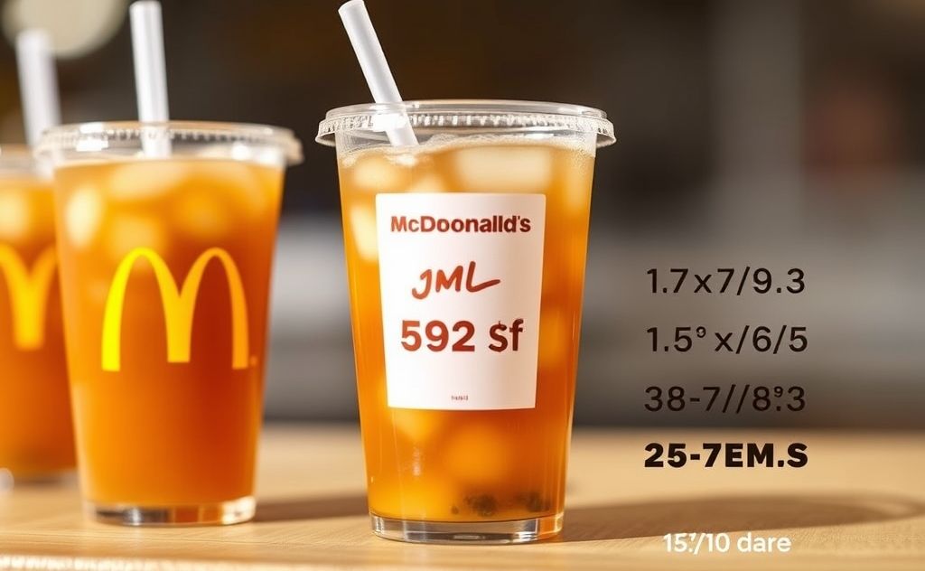 McDonald's sweet tea with calorie details