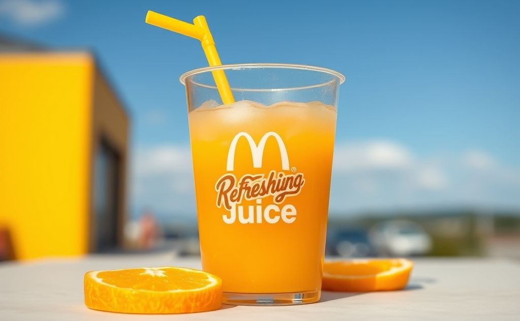 Mcdonald's refreshing orange juice in a cup
