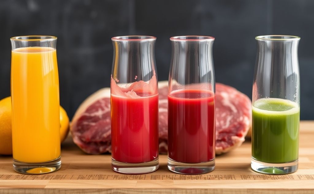 Meat juice color changes due to myoglobin levels