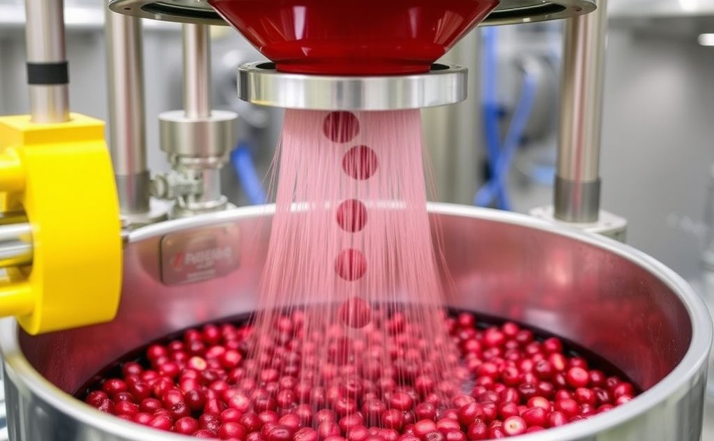 Mechanical extraction process for cranberry juice
