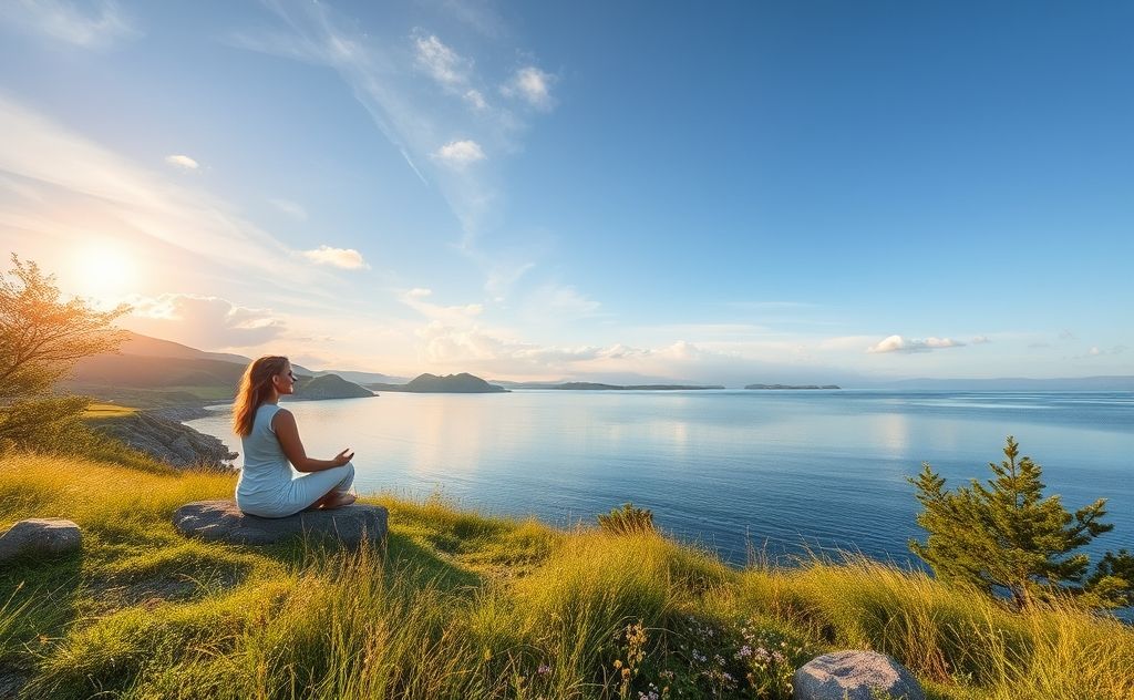 Meditate peacefully in nature's calm embrace