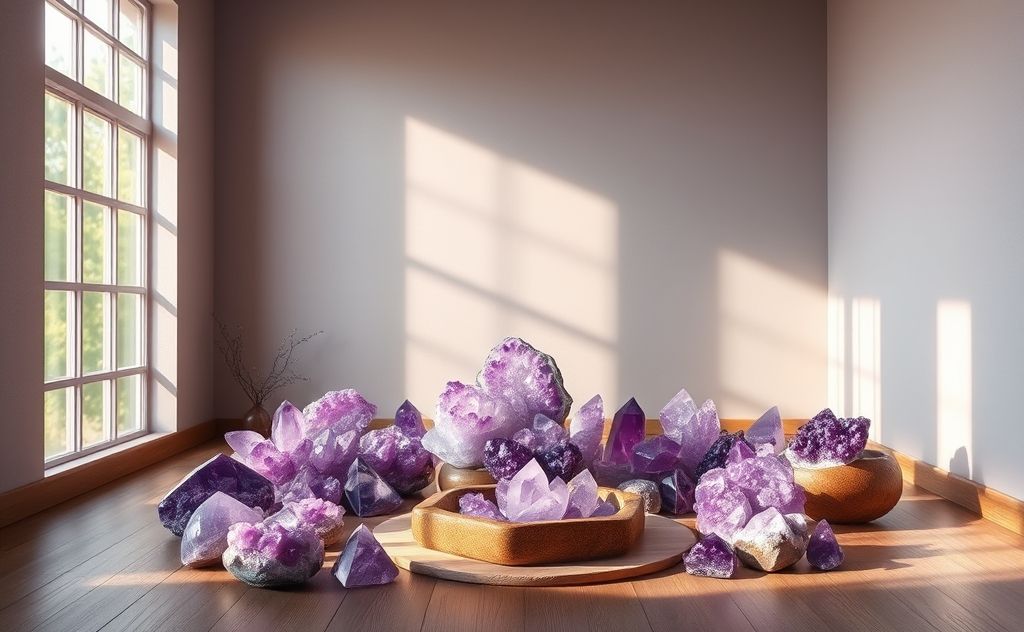 Meditate peacefully with amethyst crystal energy