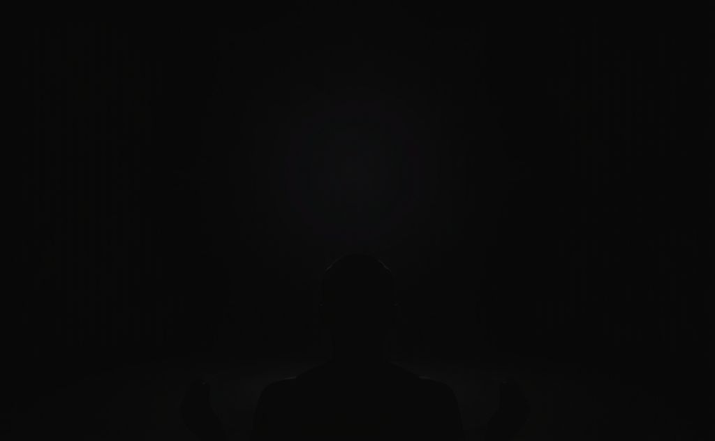 Meditation in darkness for inner peace and focus