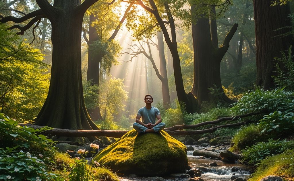 Meditation in nature to connect with the divine