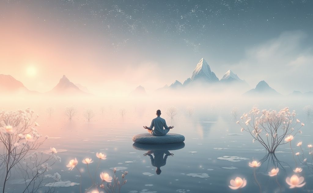 Meditation journey to a serene otherworldly realm