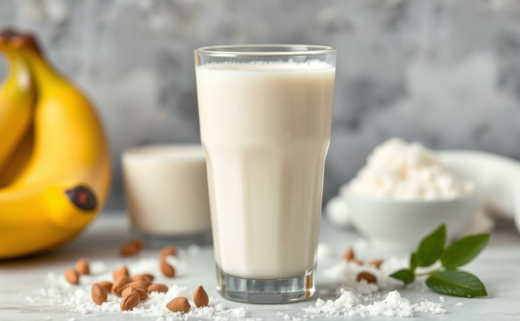 Milk shake with high sugar content in a glass