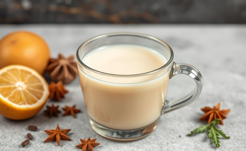 Milk tea with spices soothing sore throat