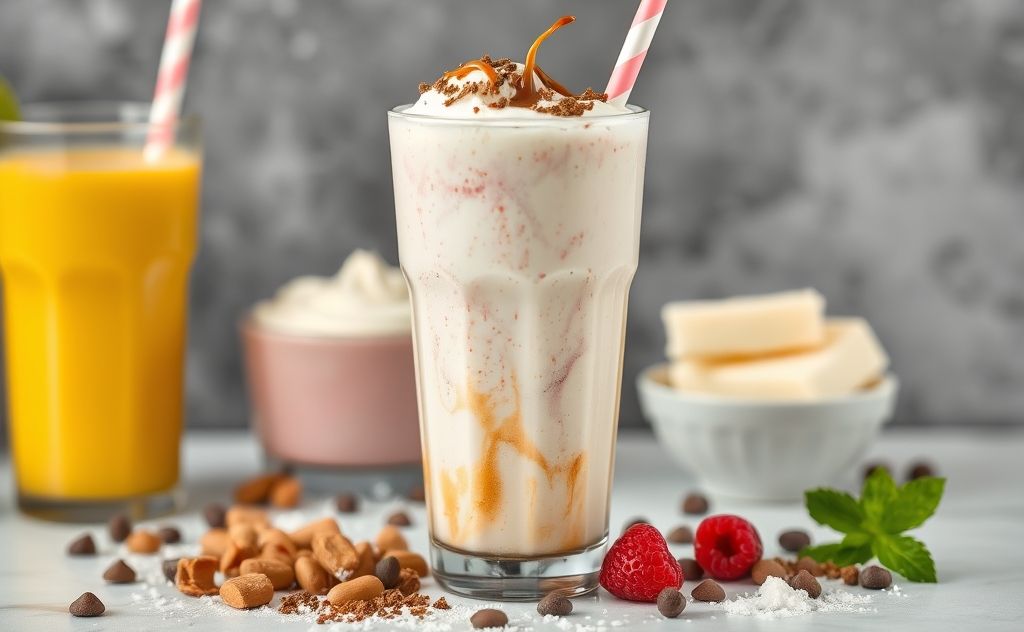 Milkshake as a mixture of flavors and textures.