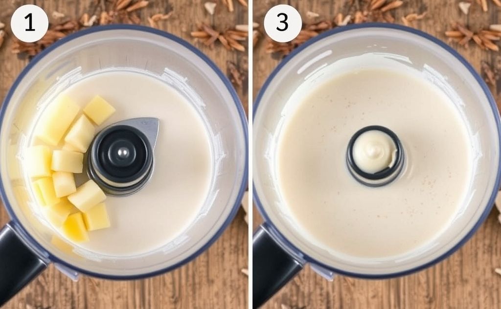 Milkshake made with a food processor steps