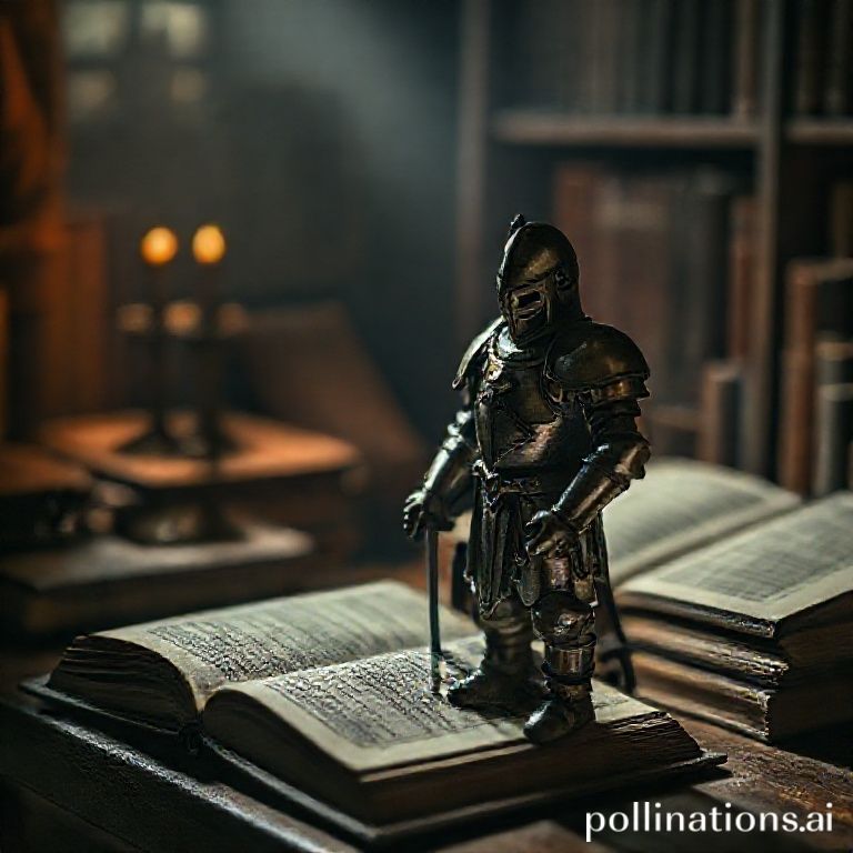 Miniatura de Armadura em um escrit&oacute;rio com luz dram&aacute;tica
