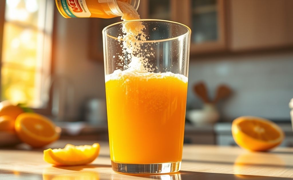 Mix Emergen-C with orange juice for a boost.