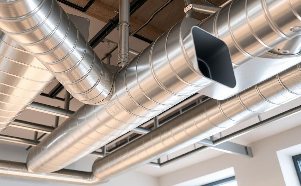Modern HVAC ductwork upgrade with sleek design and efficient airflow.