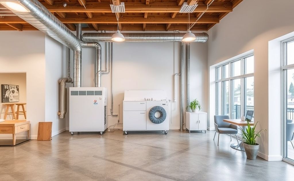 Modern HVAC setup for open floor plan efficiency