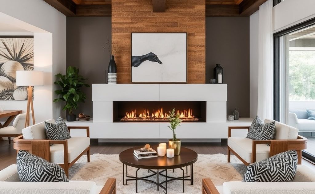 Modern decor ideas for a gas fireplace setting