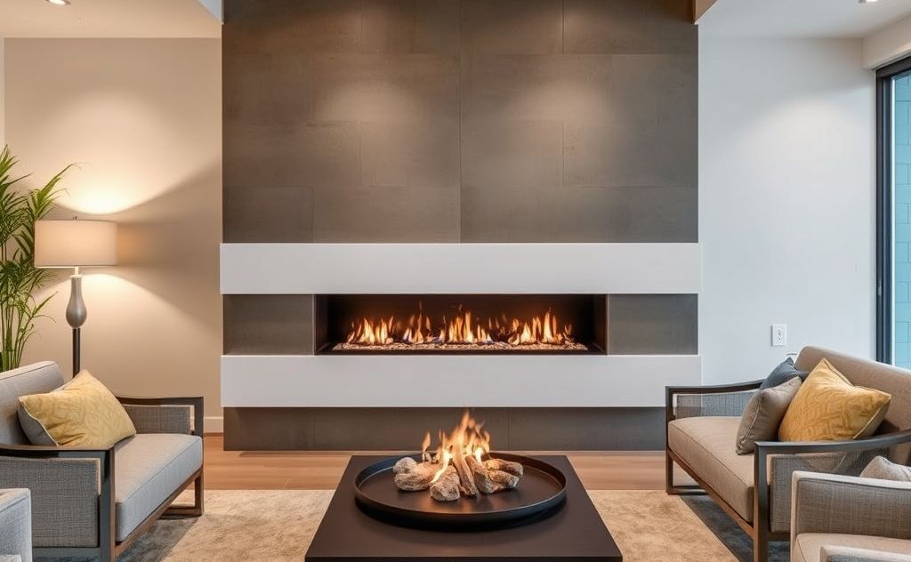 Modern gas fireplaces enhance comfort and convenience.