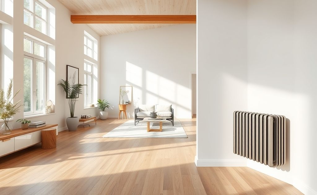 Modern heater blending with open space design elements