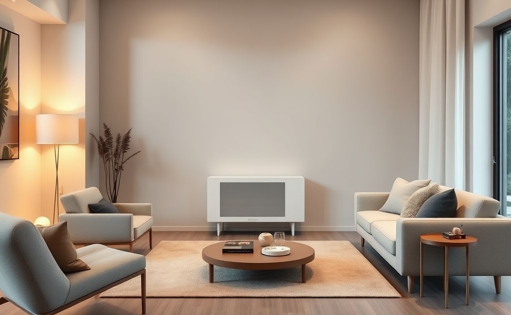 Modern heater blending with stylish home decor