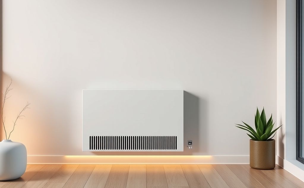 Modern heater design features smart control systems and efficiency.