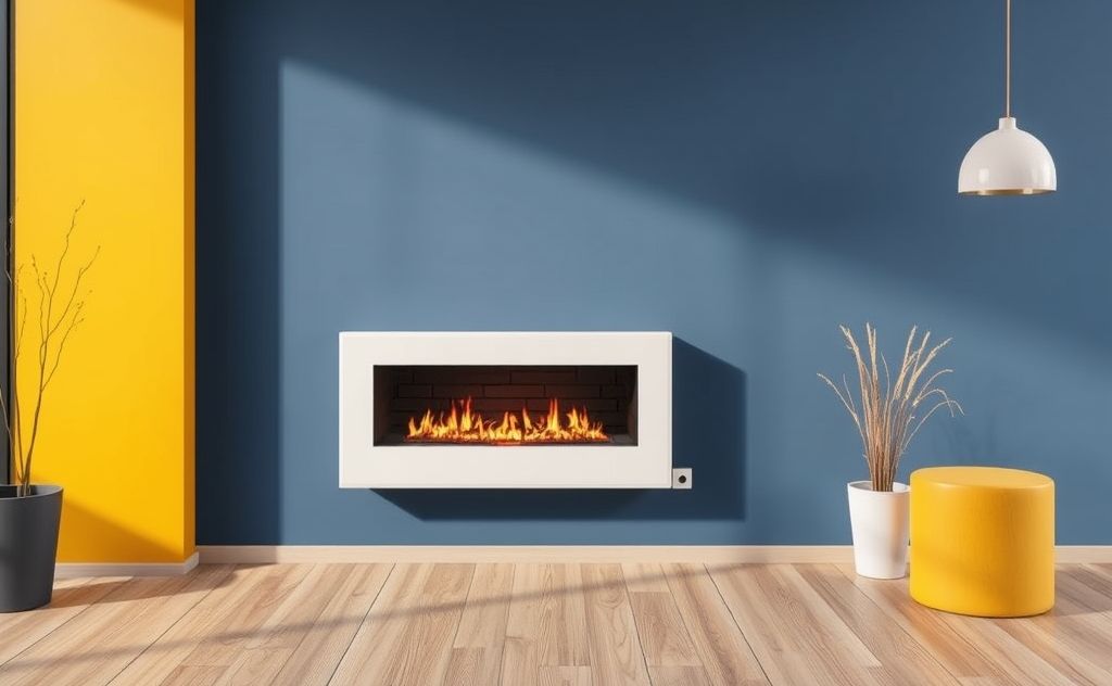 Modern heater design with bold color contrasts