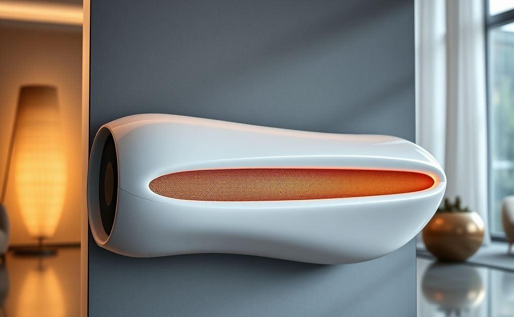 Modern heater design with sleek lines and innovative materials.